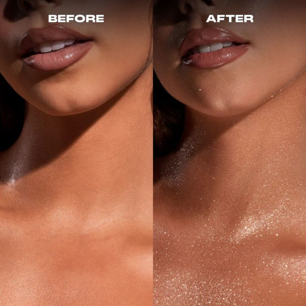 Body Oil Glitter: Pelle dorata che brilla, da mattina a mezzanotte.